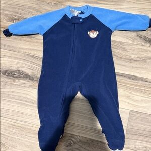 Gerber Navy and Light Blue Monkey Footie